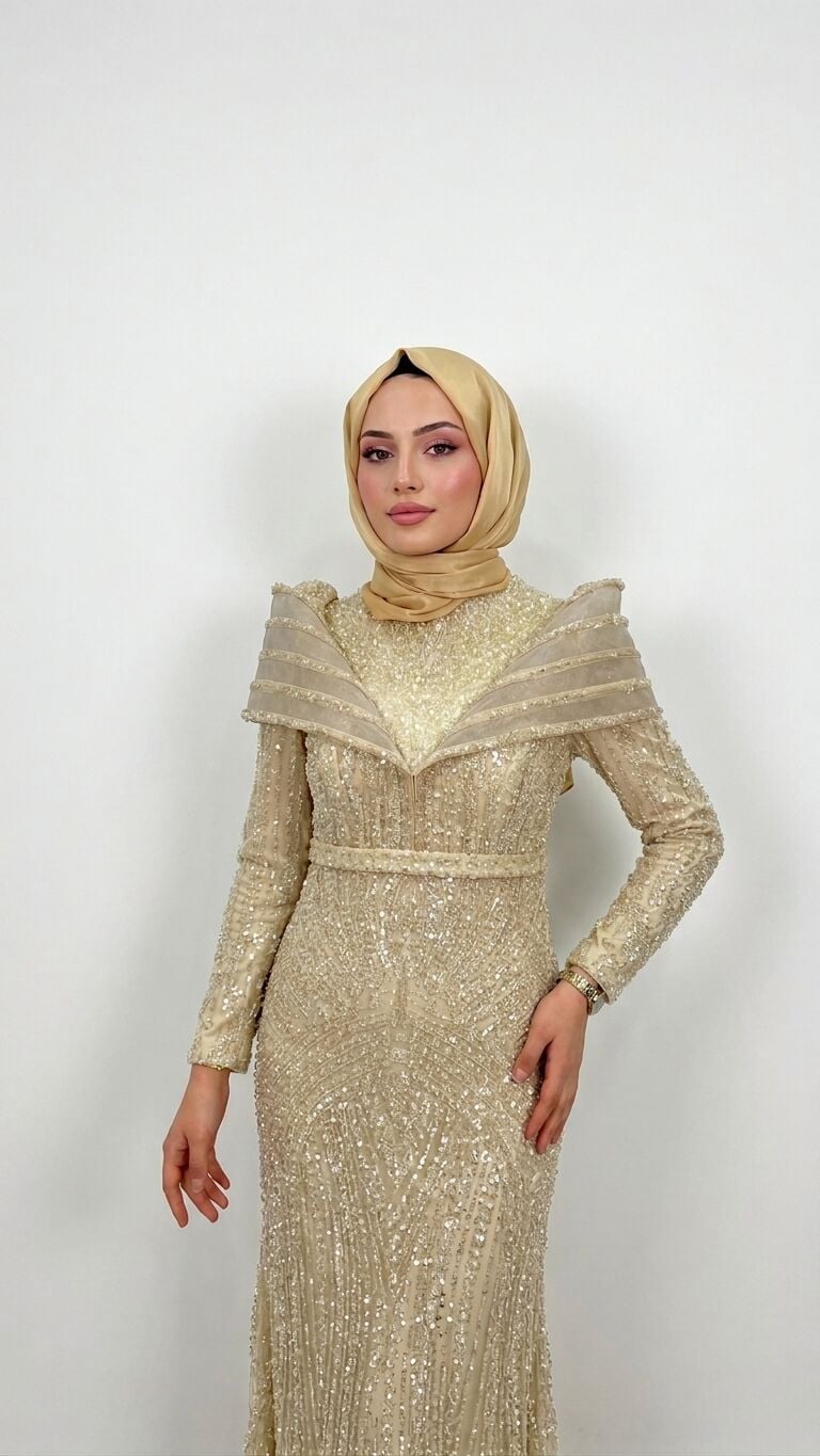 VATKALI BALIK MODEL TESETTÜR ABİYE  KREM