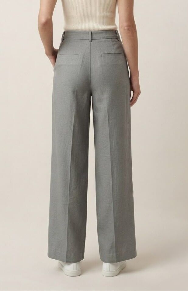 PİLE DETAYLI DÜĞMELİ GRİ PALAZZO PANTOLON