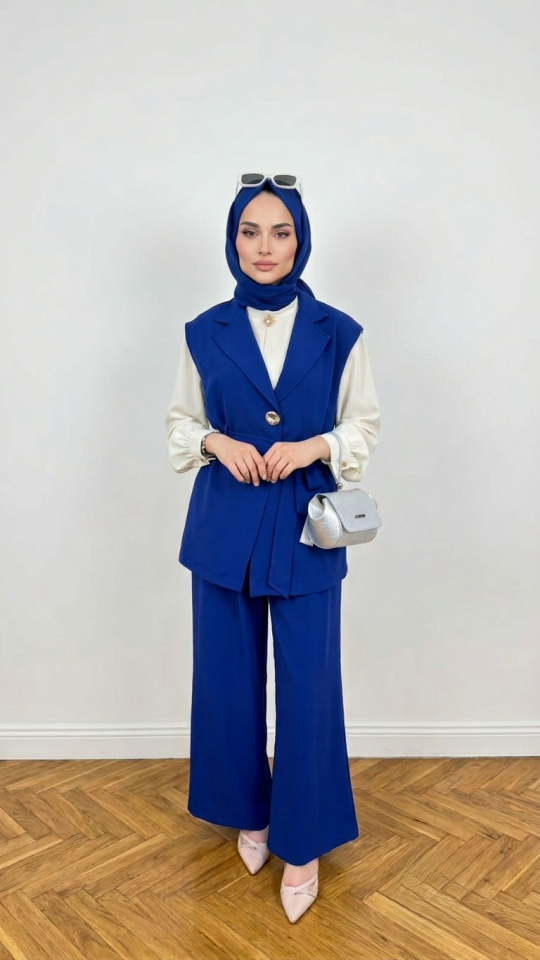 LACİVERT YELEK PANTOLON TAKIM