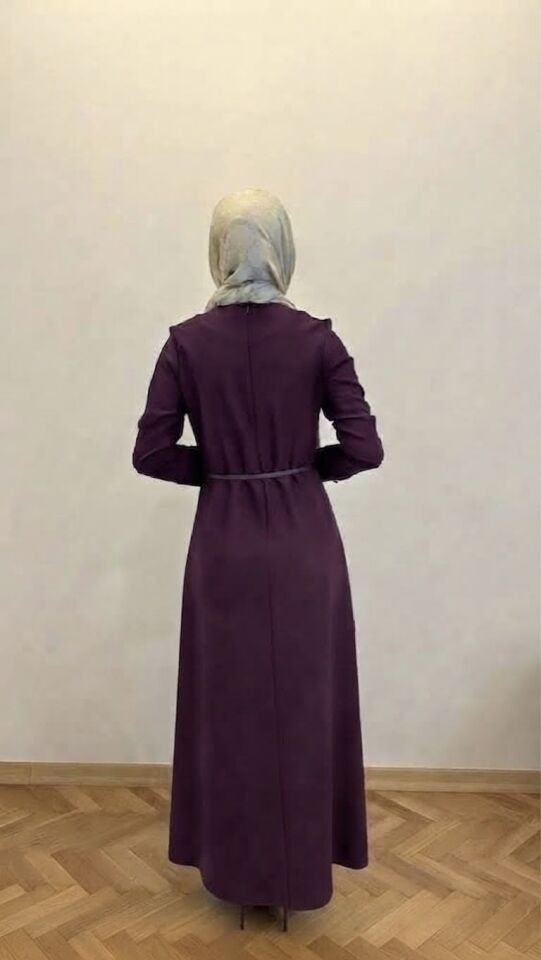 REFKA KUP DETAYLI A FORM BASİC TESETTÜR ELBİSE MÜRDÜM