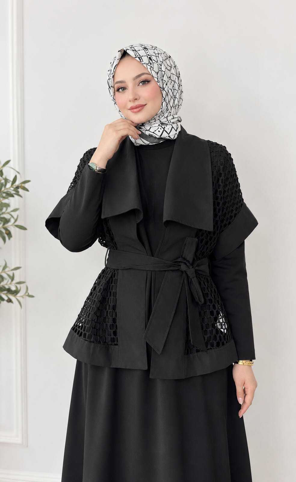 WOMEN KADIN RAHAT KALIP FİLE KUMAŞ İKİLİ TAKIM SİYAH